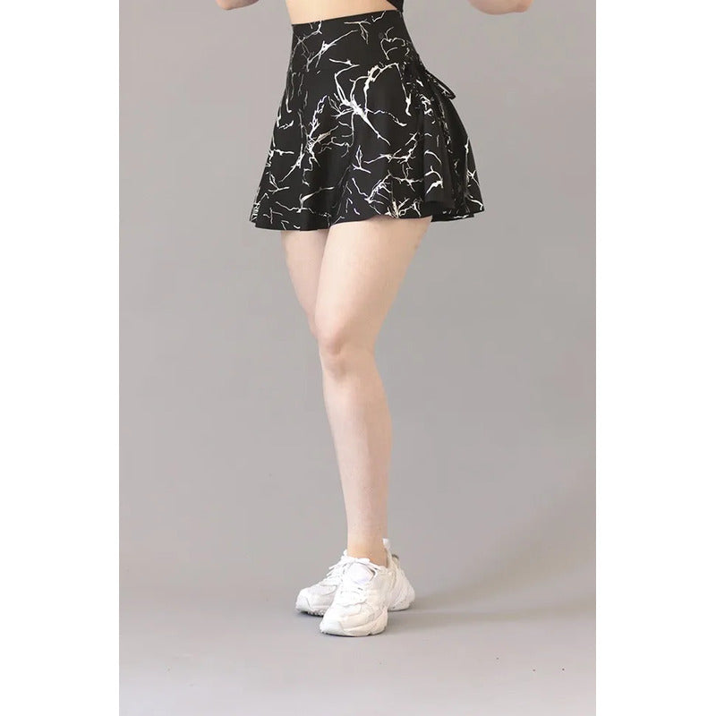 Legging Short Deportivo Colombiano Gala Sport Elite Mike Negro Falda Short Crown Beta Plata Negra Ch/m