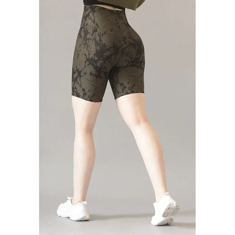 Biker Short Deportivo Lycra Colombiana Gala Sport Saturn Verde Musgo Push Up Biker 7396 Design G/xg