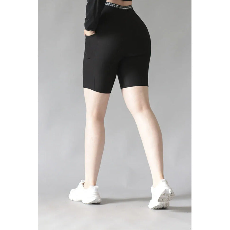 Biker Short Deportivo Colombiano Gala Sport Elite Glam Negro Bikbo B4 7375 G/xg