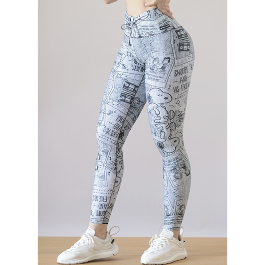 Legging Deportivo Lycra Colombiana Gala Sport E 483 Snoopy Gris Push Up Prepole 2662 Snoopy G/xg