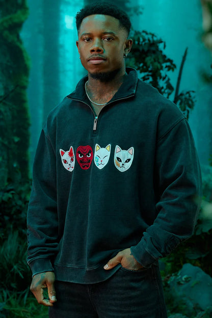 5197 - Quarter Zip Demon Slayer Youngla