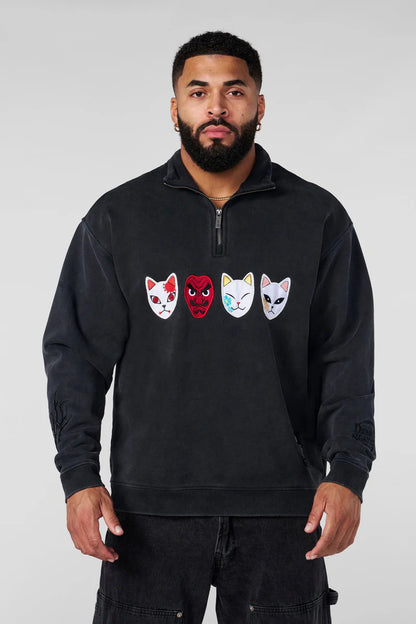 5197 - Quarter Zip Demon Slayer Youngla